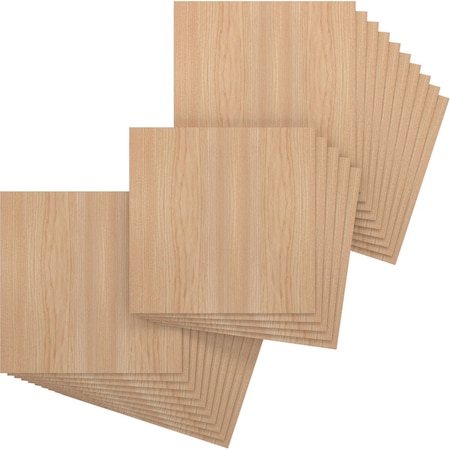 Ekena Millwork 23 3/4W x 23 3/4H x 3/8T Wood Hobby Boards, Hickory, 25PK HBW24X24X375DHI